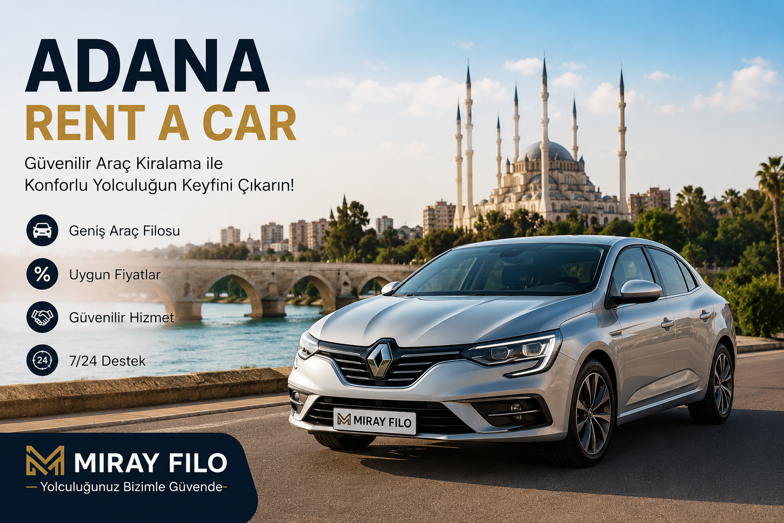 Adana Rent A Car | Güvenilir ve Ekonomik Araç Kiralama - Miray Filo