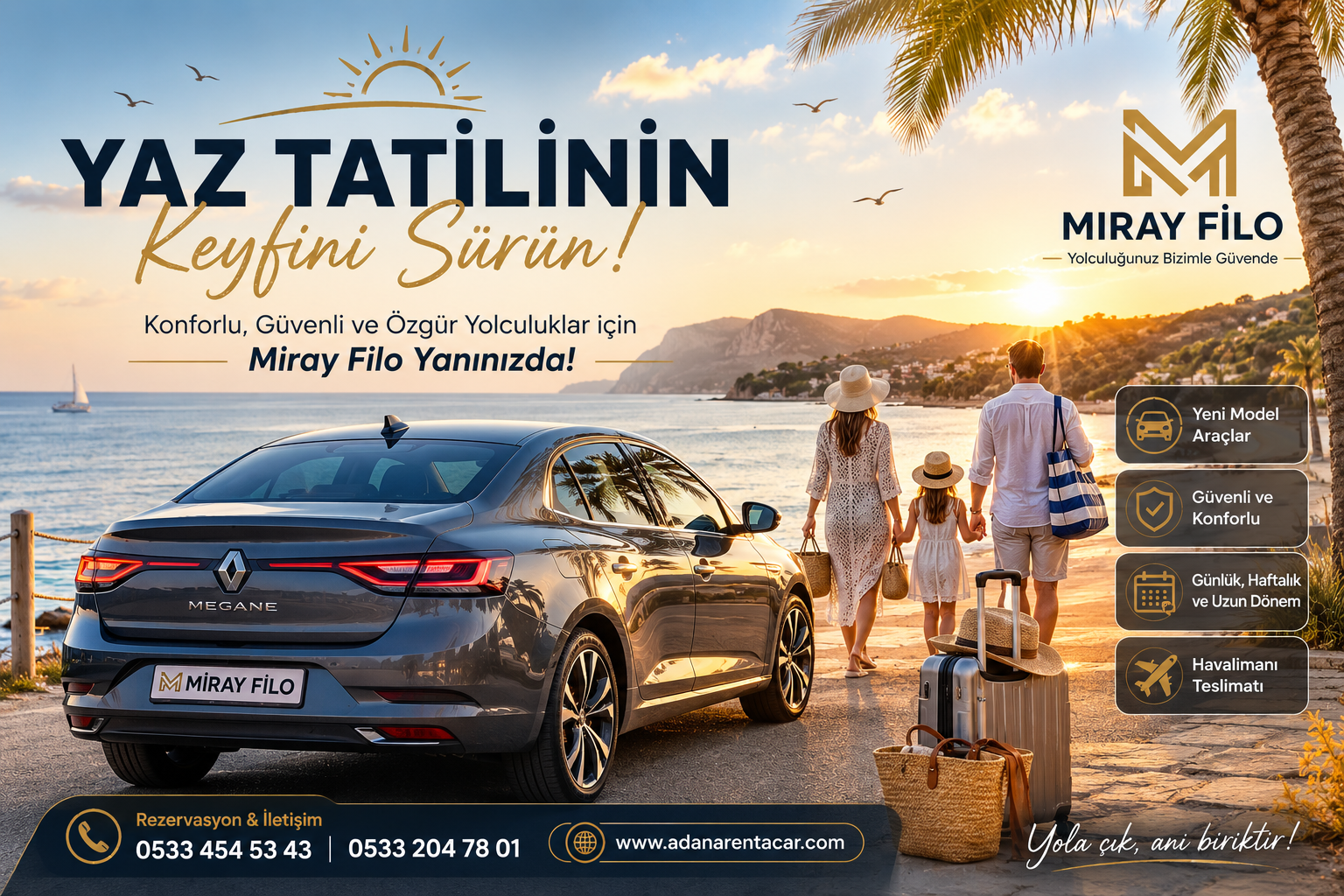 Yaz Tatili İçin Araç Kiralama | Deniz Tatiline Konforlu Yolculuk - Miray Filo