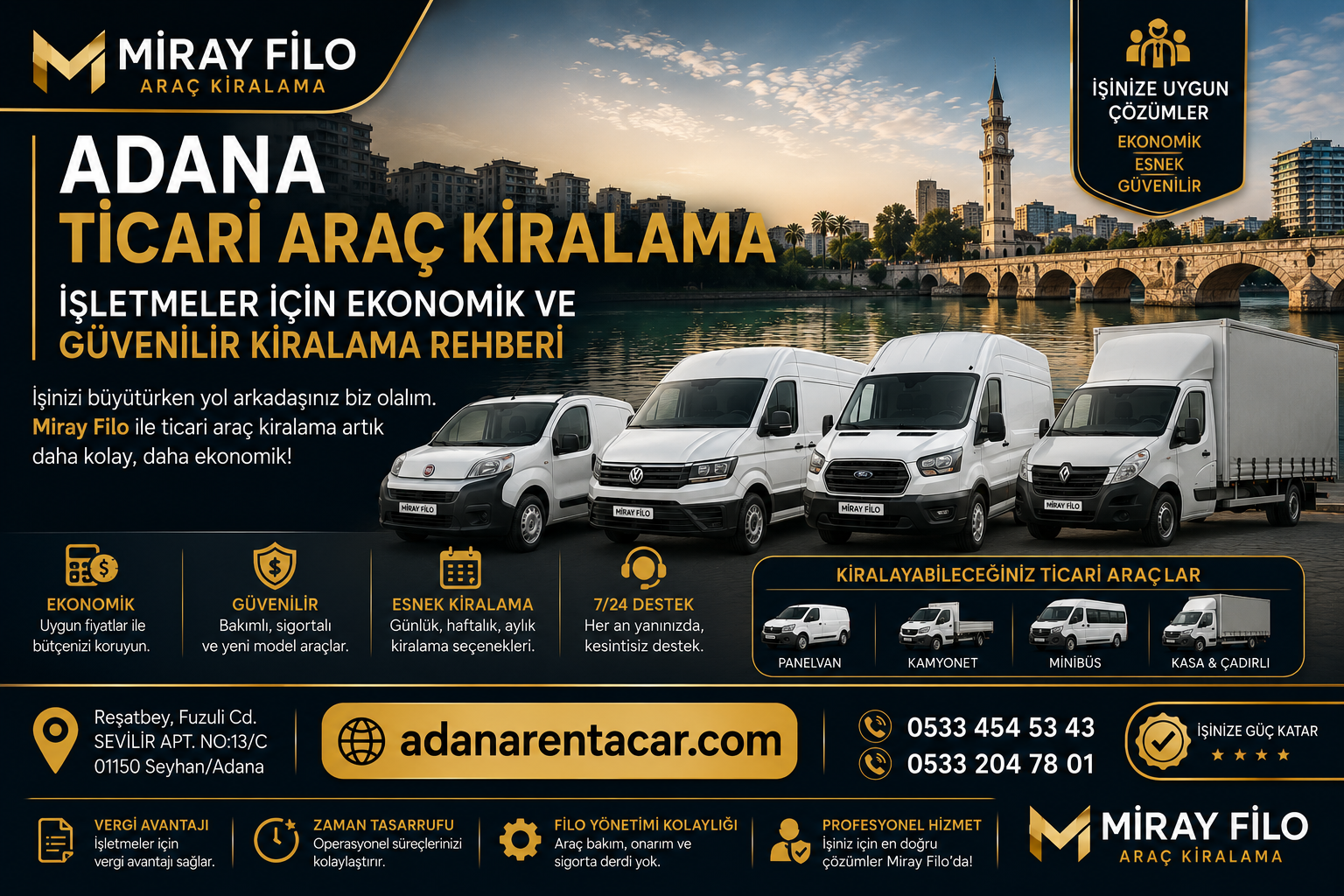 Adana Ticari Araç Kiralama | İşletmeler İçin Ekonomik ve Güvenilir Kiralama Rehberi 2026