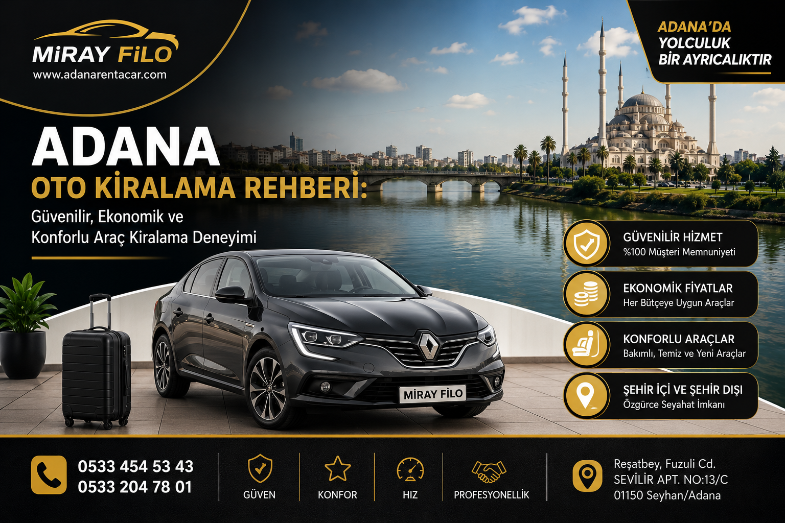 Adana Oto Kiralama Rehberi: Güvenilir, Ekonomik ve Konforlu Araç Kiralama Deneyimi