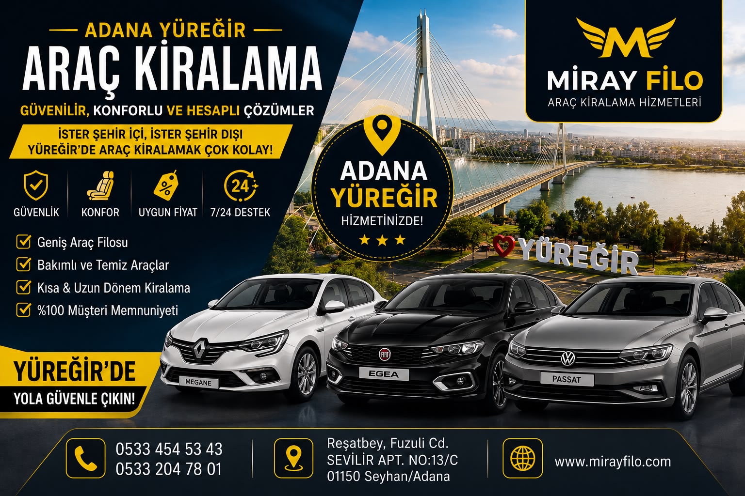Adana Yüreğir Araç Kiralama